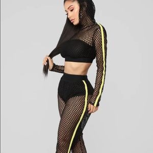Fashion Nova Fishnet Lounge Set